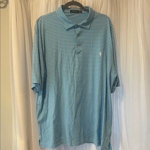 Polo by Ralph Lauren Men's Light Blue Striped Polo